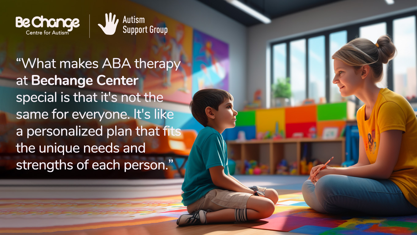 A kid with a ABA therapist at Bechange Center for Autism @bangalore