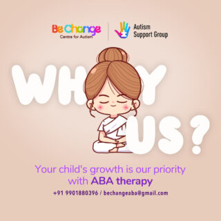 Social Media Poster for Your child's growth is our priority with ABA therapy. Be Change Center for Autism, Bangalore, India