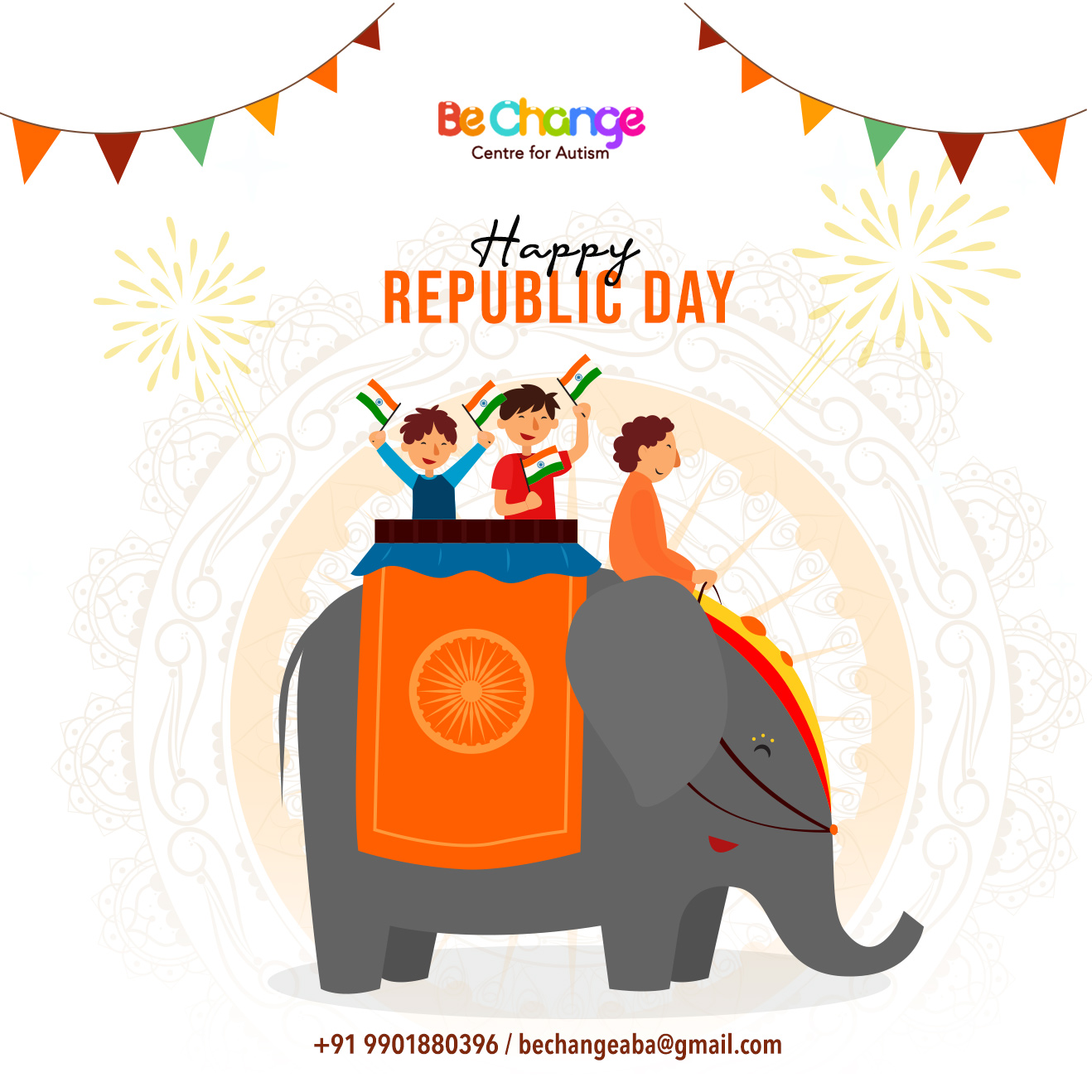 Happy Republic Day 2025 https://bechange.in/ #ABAtherapy #bangalore #EarlyIntervention #republicday #behaviortherapy